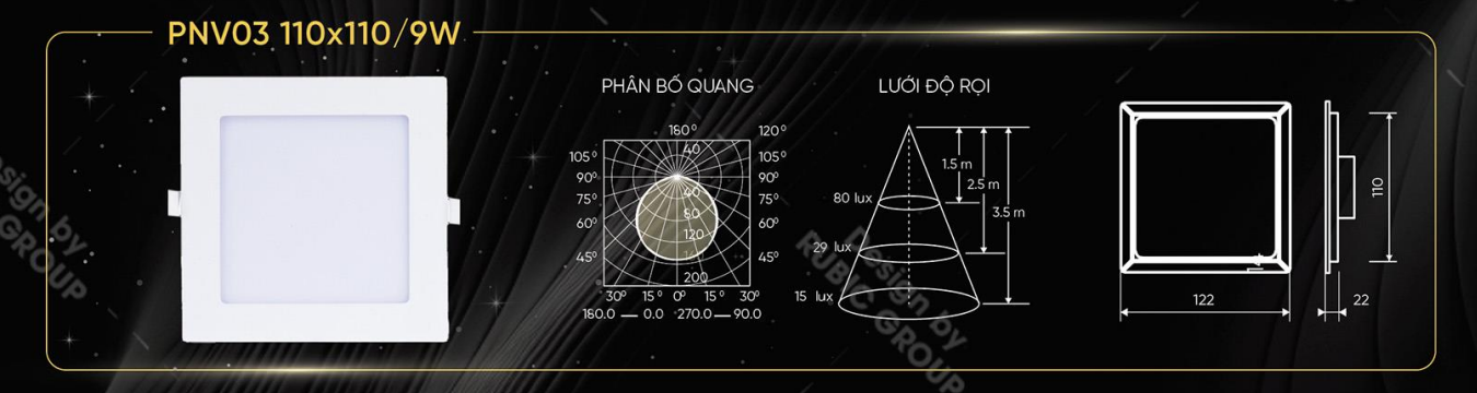 Đèn LED PANEL vuông PNV03