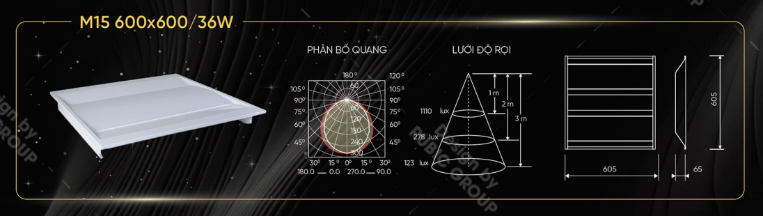 Bộ đèn LED M15 vuông