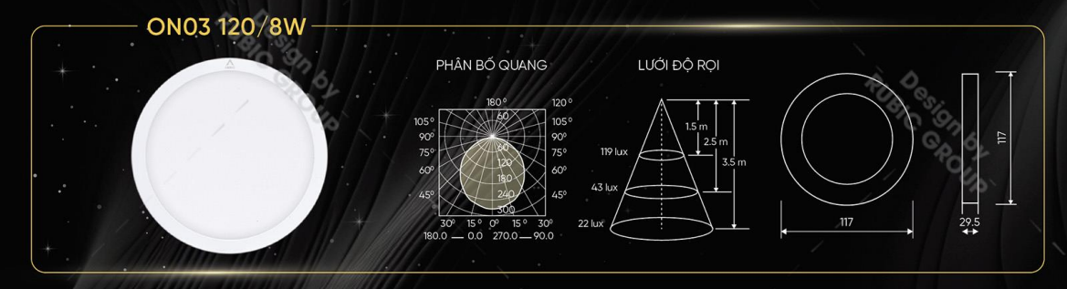 Đèn LED ốp trần ON03