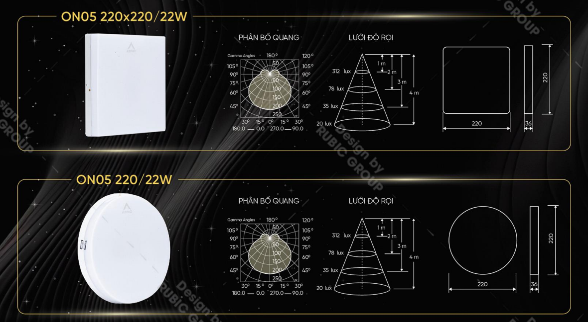 Đèn LED ốp trần ON05